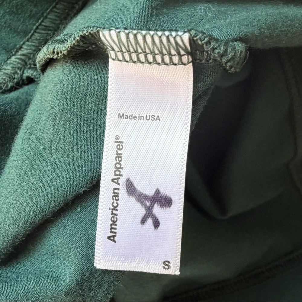 Dark Green American Apparel Cotton Stretch Leggings - Picture 6 of 8